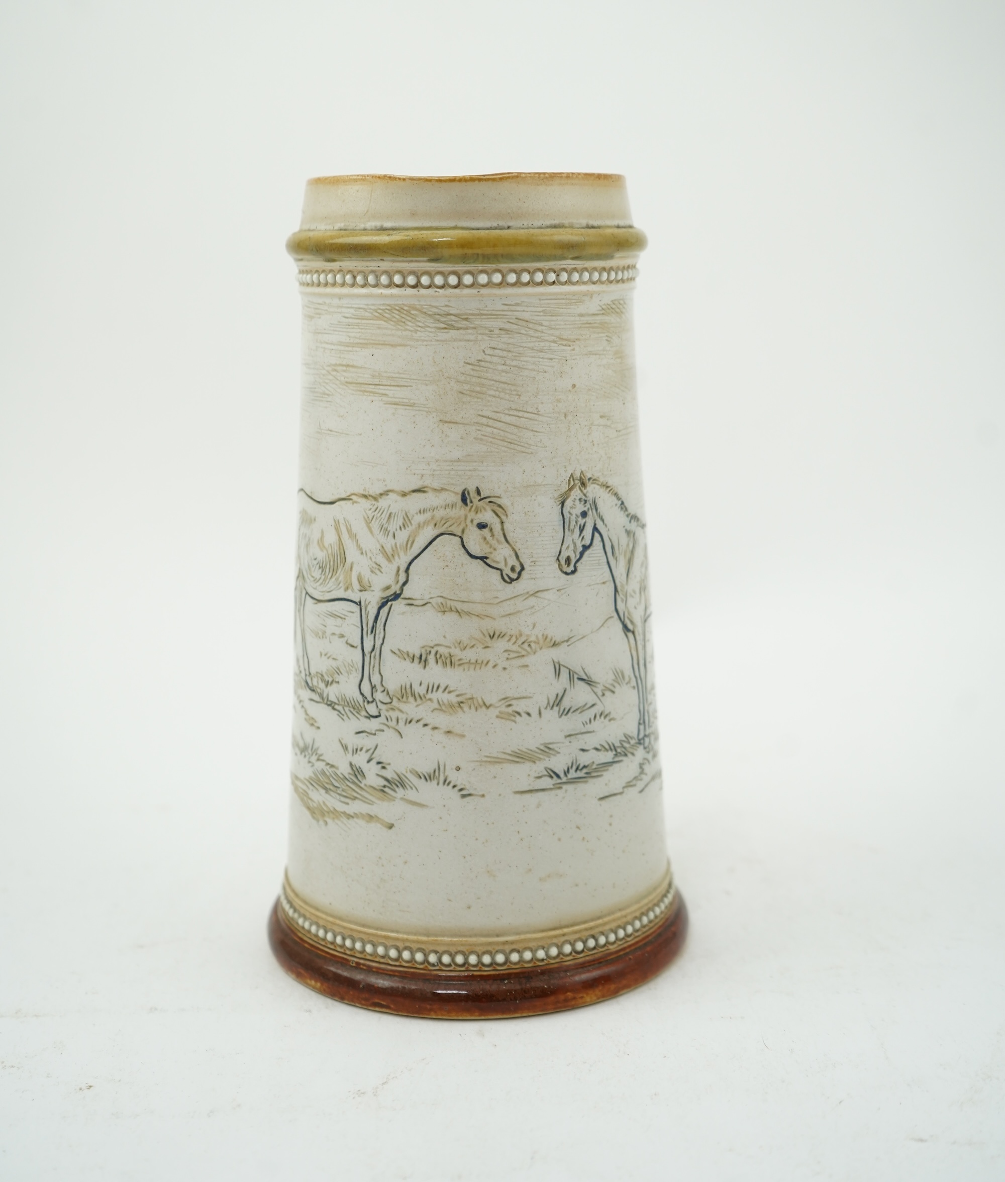 Hannah Barlow for Doulton Lambeth: A Stoneware Lemonade jug and two beakers
